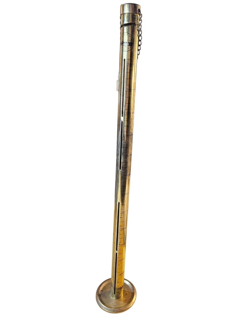 🪙 Vintage Loonie Bank Tower | Brass Tone Coin Bank | Key & Chain | Tall